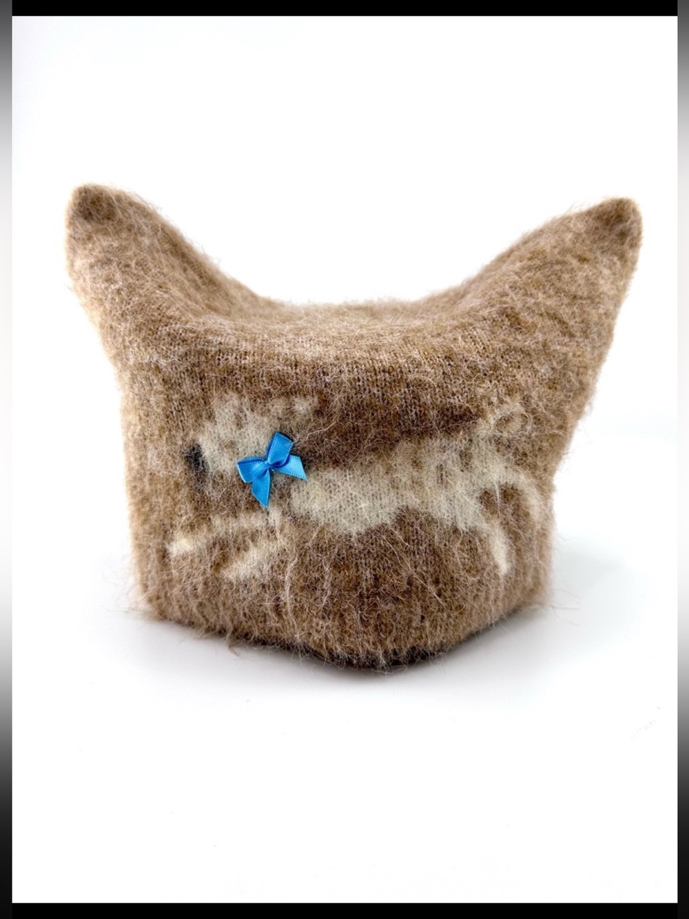 Urban Outfitters NWT Mylo Fawn Cat Ear Beanie Brown Knit Bow Hat